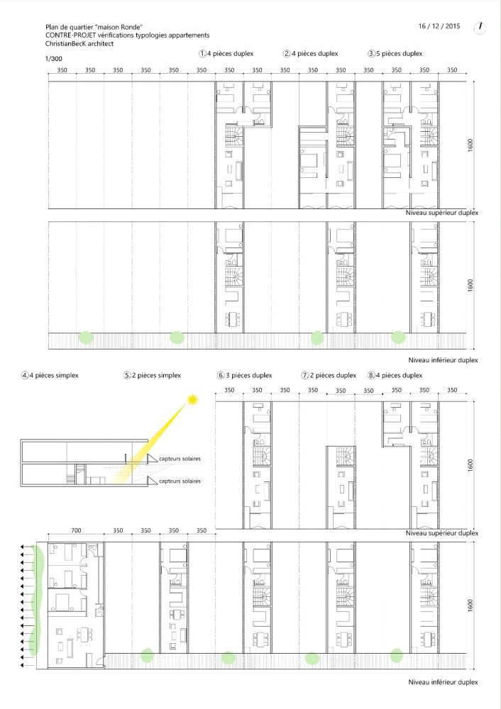 **apartment possible typologies**

* 16m depth and corridor distribution reach to duplex apartments.